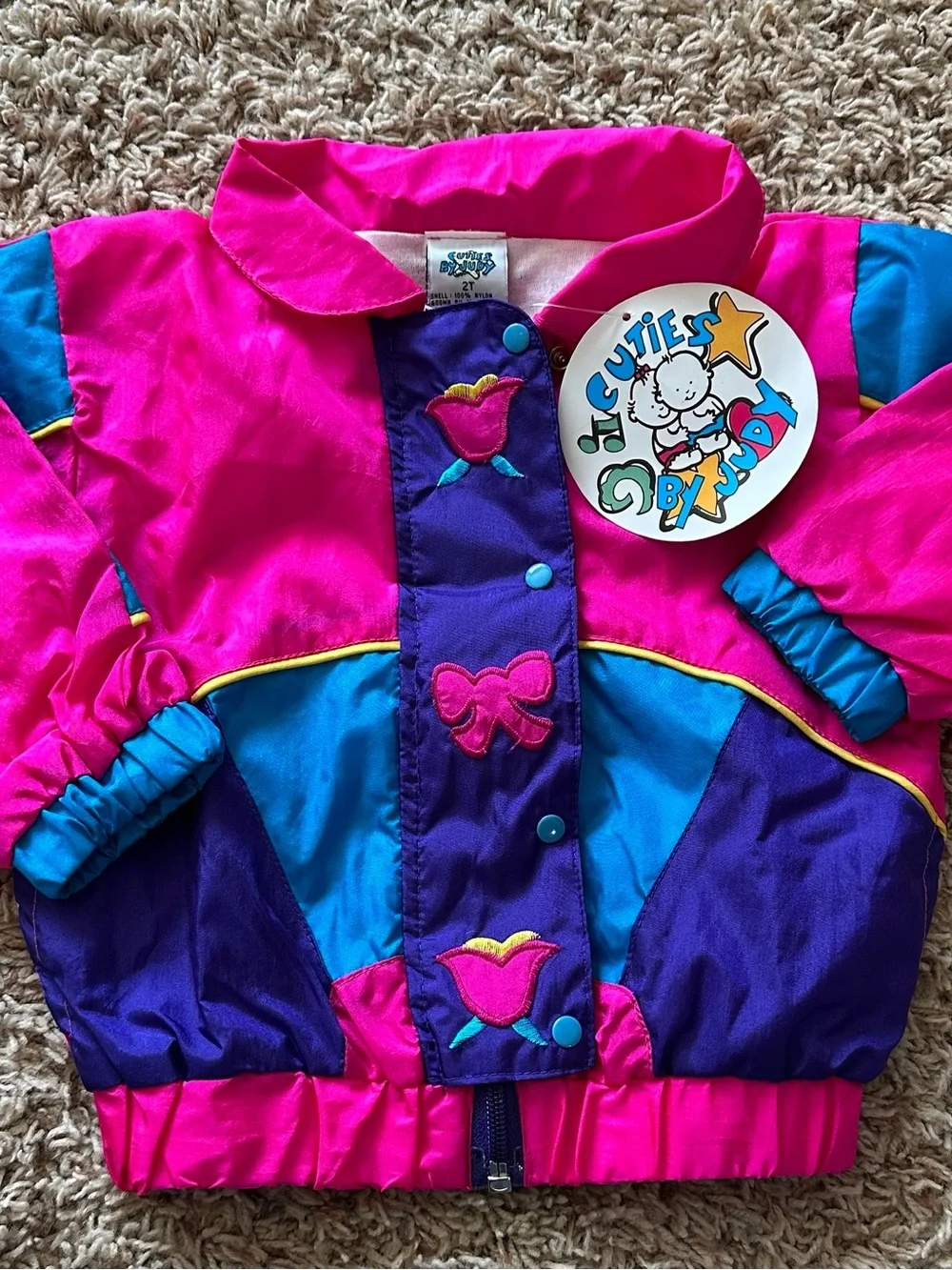 Vintage Pink & Purple Kids Colorblock Jacket